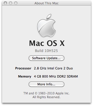 Mac OS X 10.6.5׸߰汾ų